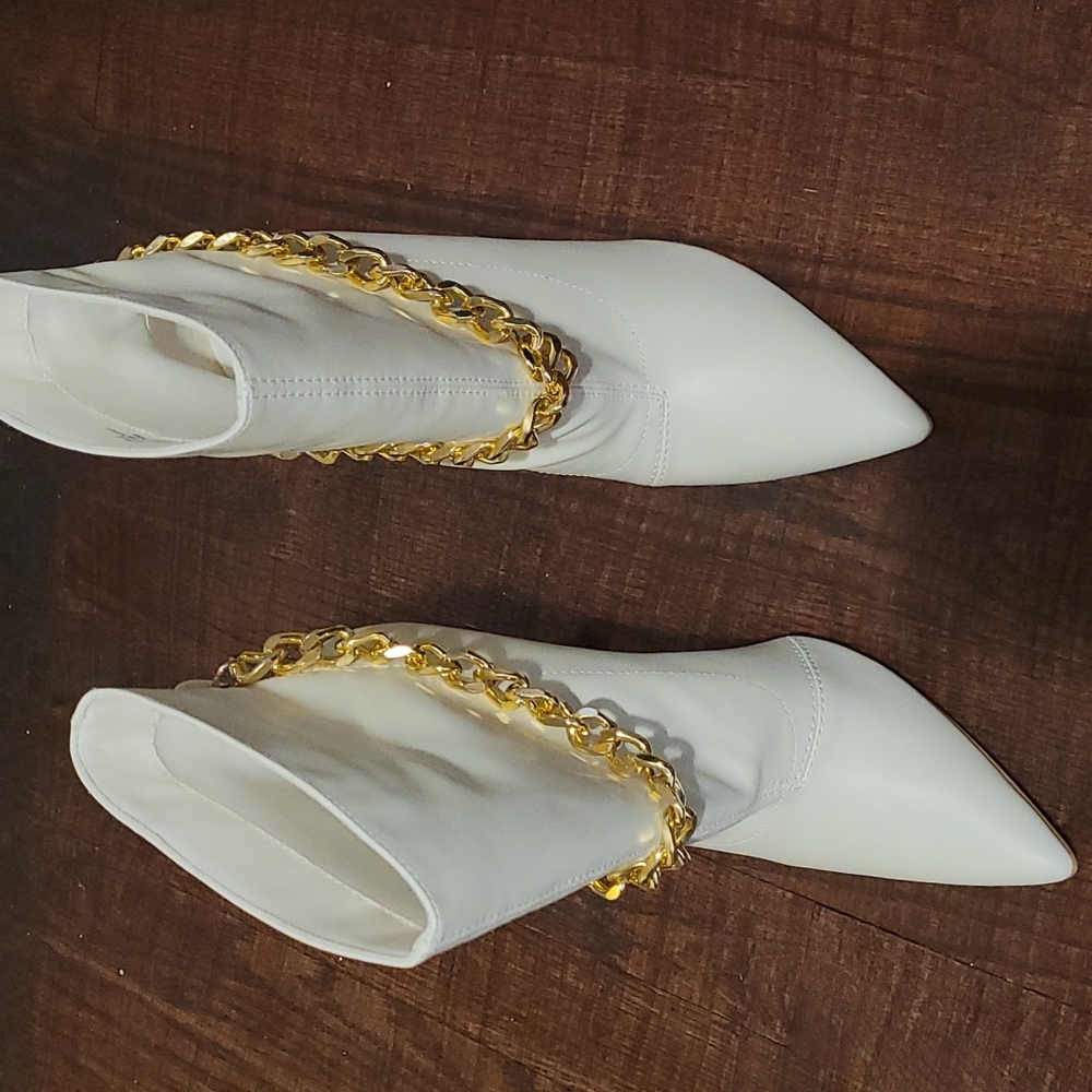 7.5 White Booties Heels